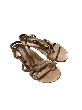 Abeo Womens Beige Strappy Sandals With Bio System Comfort Soles Size 9